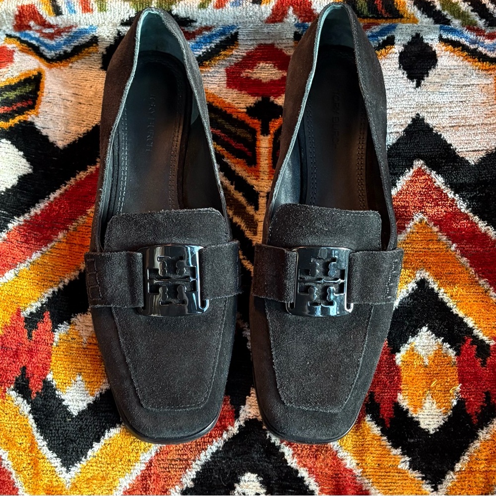 Tory Burch Black Suede Loafers
